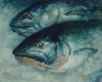 Don Ealy - Salmon Heads in Blue