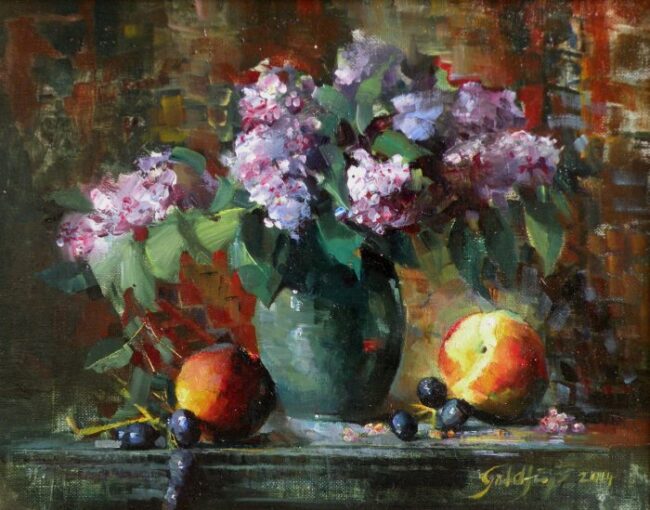 Lilacs in Bloom with Peached by Ronald Goldfinger