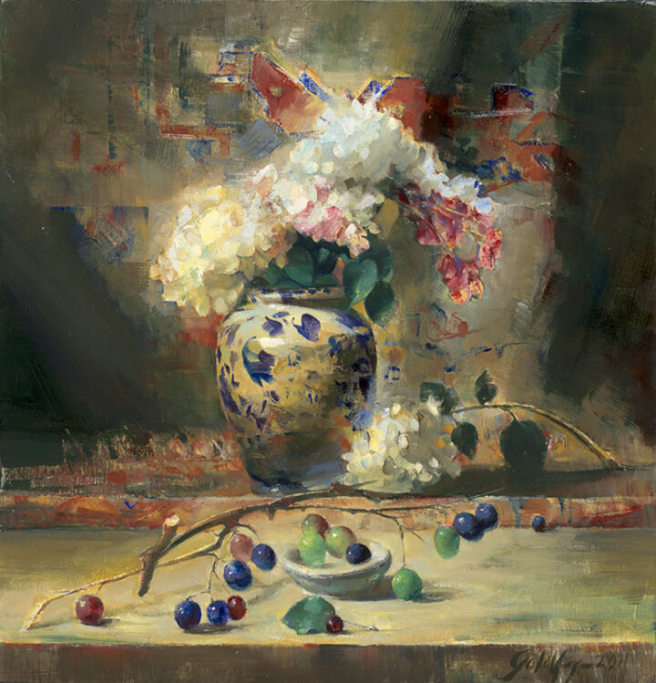 Wild Grapes & Hydrangeas