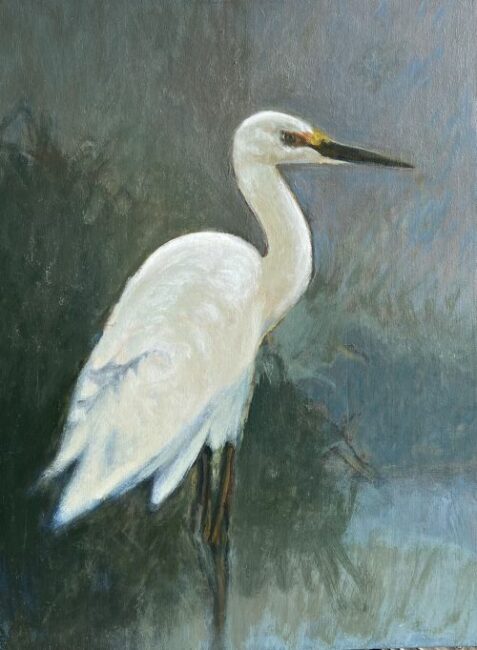 Egret in the Mist by F. Michael Wood